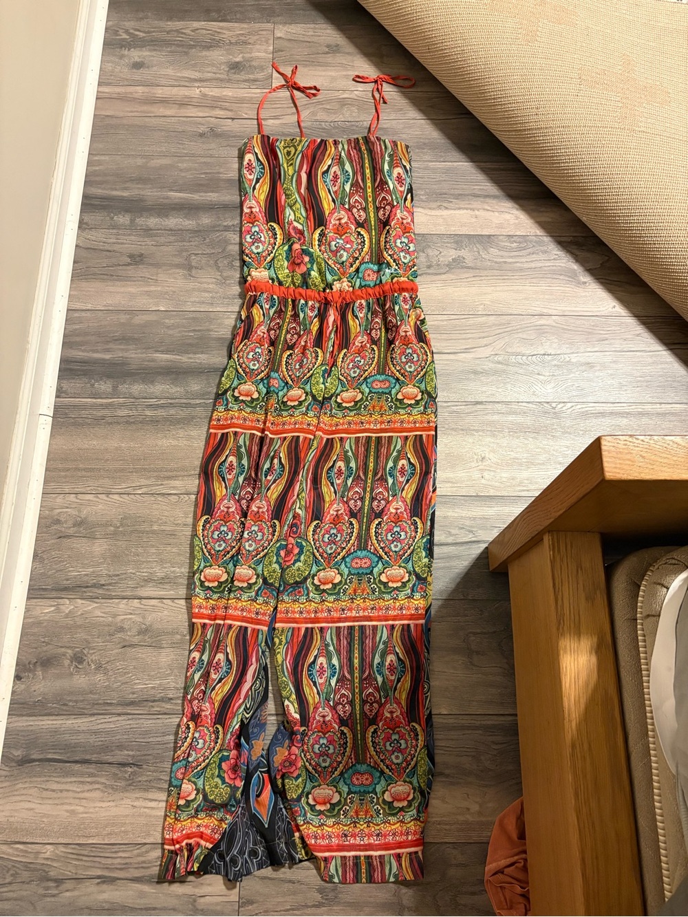 Desigual Multicolor Floral Paisley Maxi Dress with Tie Straps